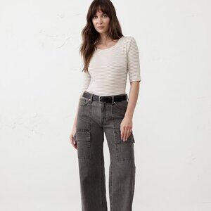 NWT / Banana Republic / Ribbed Elbow-Sleeve Tee